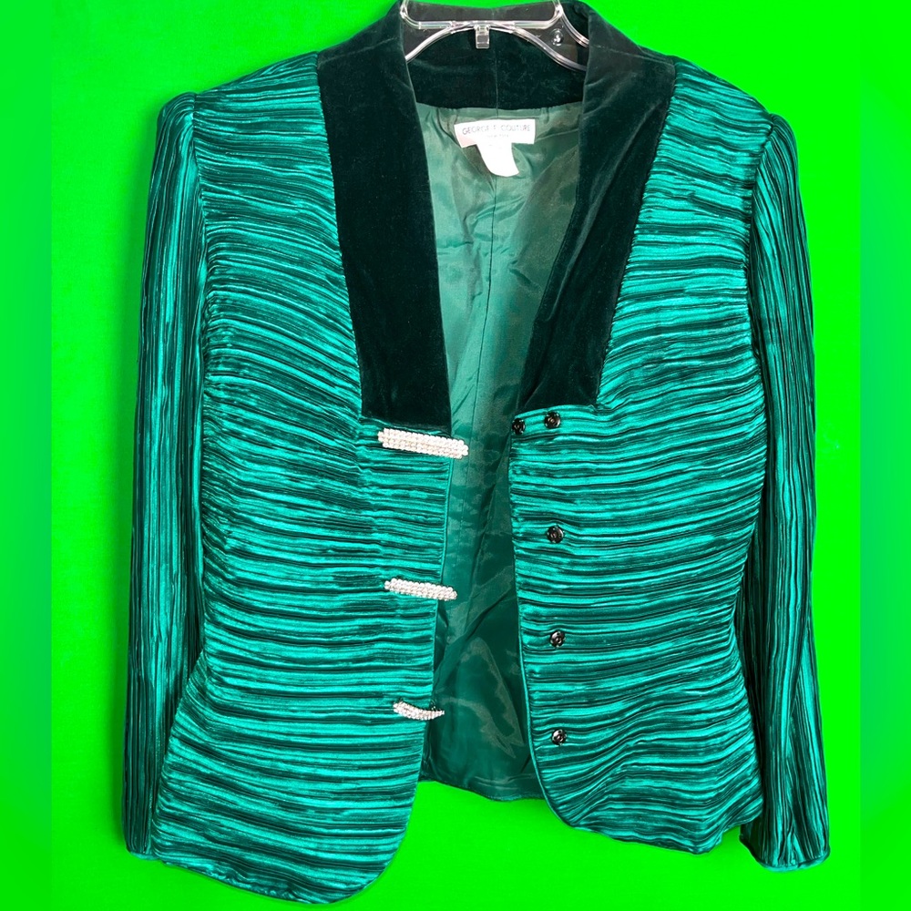 Vintage Emerald Green Couture Blazer
